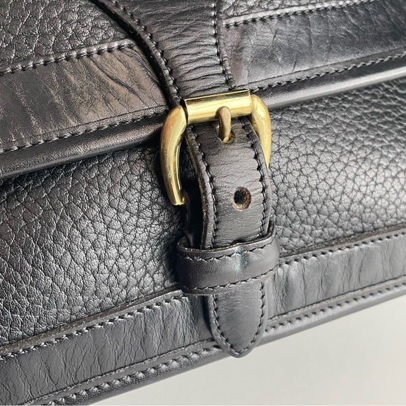 Dooney and Bourke Black Pebbled Leather Surrey Carrier Crossbody double buckle - Picture 12 of 16